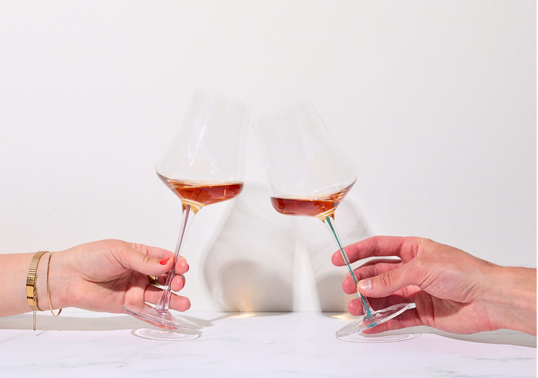 Tulip Colored Stem Wine Glass