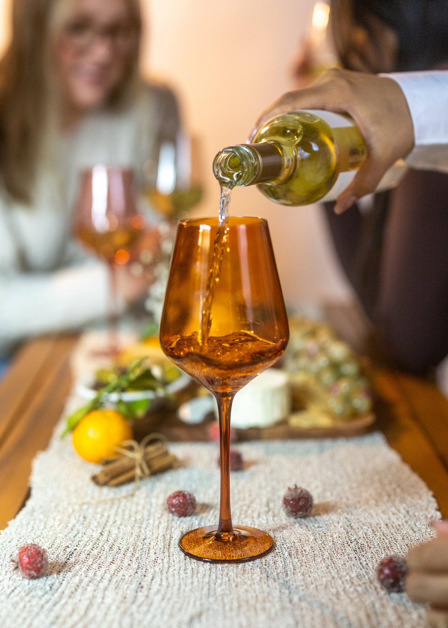 Dark Orange Leaf Wine Glass