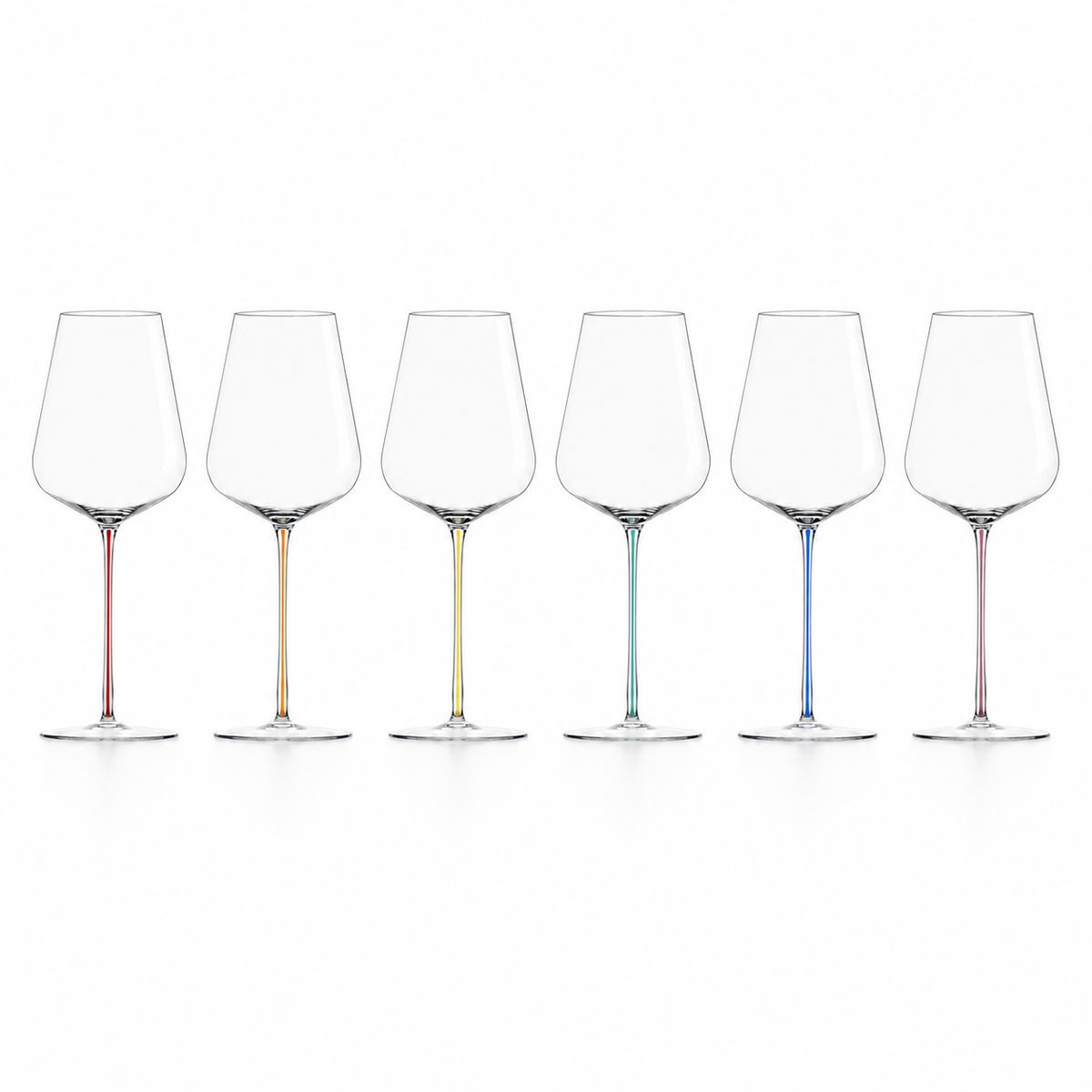 Large Red Wine Colored Stem Glasses