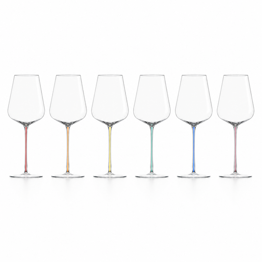 Large Red Wine Colored Stem Glasses
