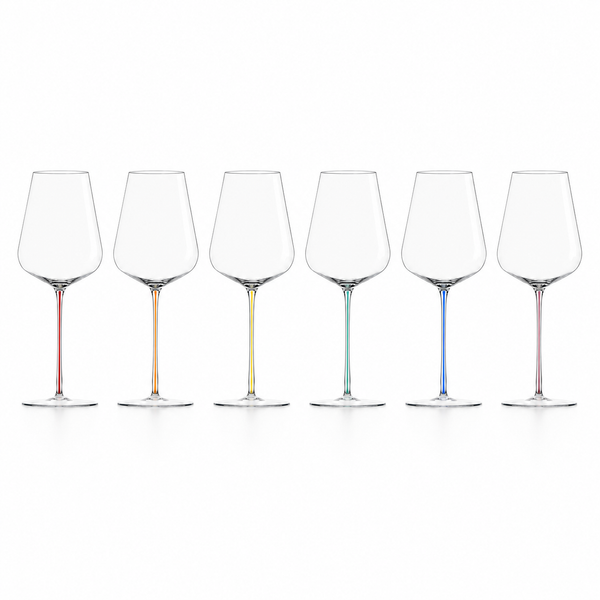 Large Red Wine Colored Stem Glasses