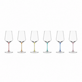 White Wine Colored Stem Glasses