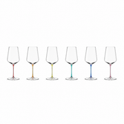 White Wine Colored Stem Glasses