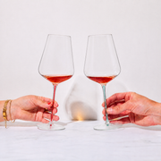 Large Red Wine Colored Stem Glasses