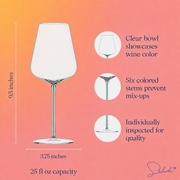 Large Red Wine Colored Stem Glasses