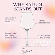 Large Red Wine Colored Stem Glasses