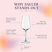 White Wine Colored Stem Glasses
