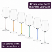 Large Red Wine Colored Stem Glasses