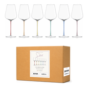 Large Red Wine Colored Stem Glasses