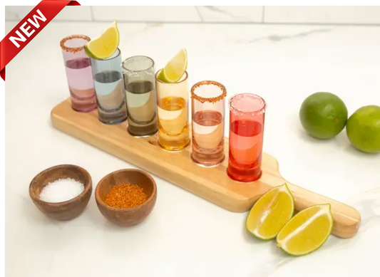 The Tequila Shot Glass Board (Set of 6 Glasses)