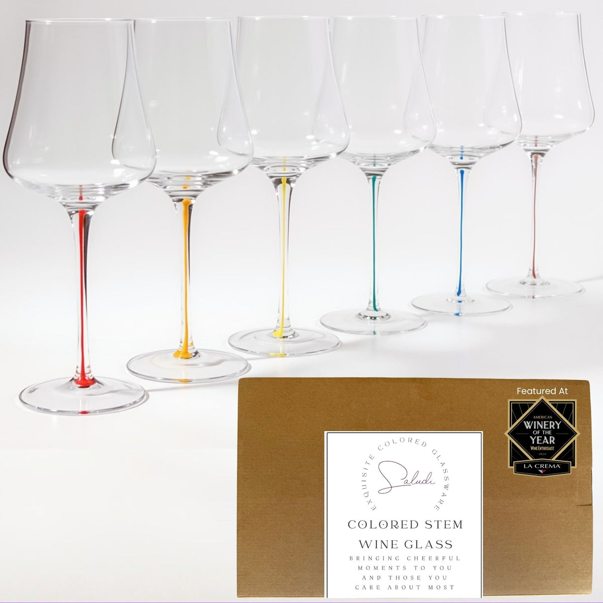 Stem Colored Wine Glass