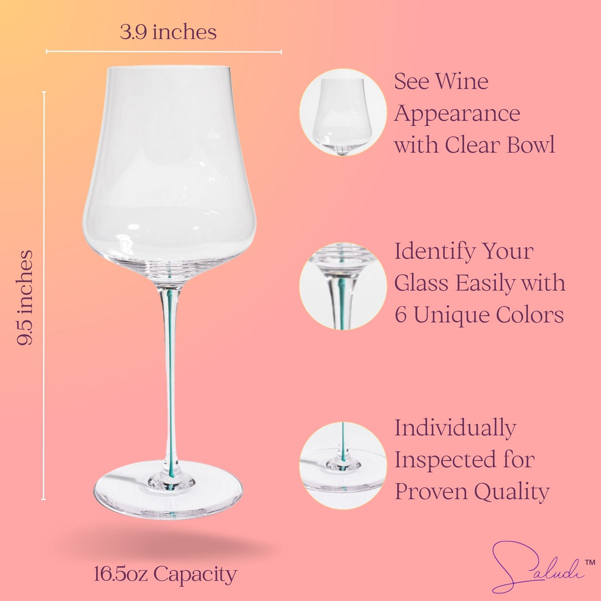 Stem Colored Wine Glass