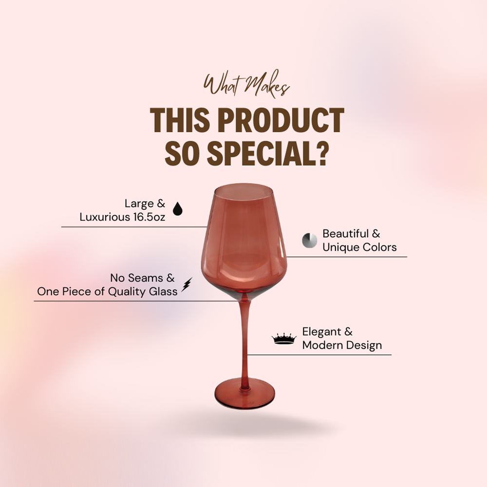 Dark Rose Wine Glass