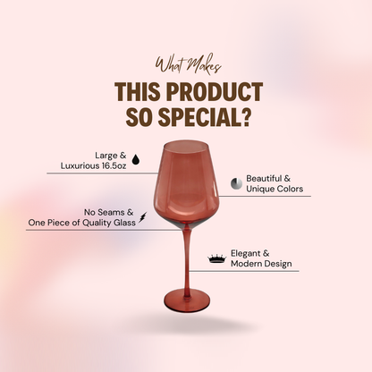 Dark Rose Wine Glass
