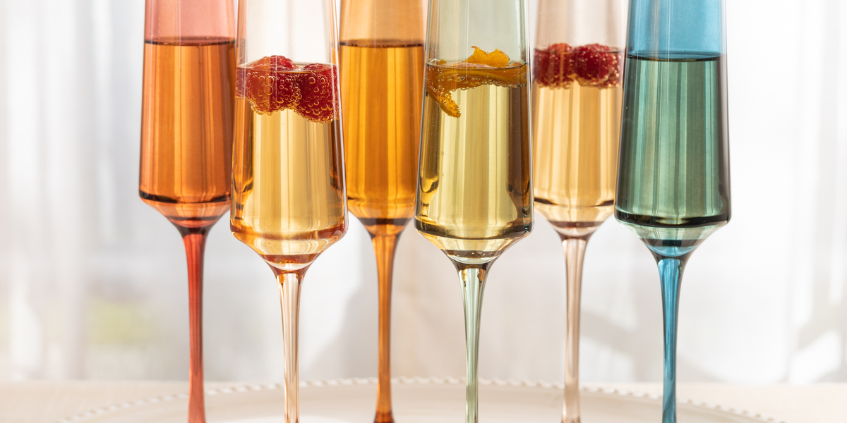 Flûtes à Champagne Maturi - Peintes à La Main, 220 Ml - Coffret Cadeau élégant Pour Fêtes Et Célébrations
