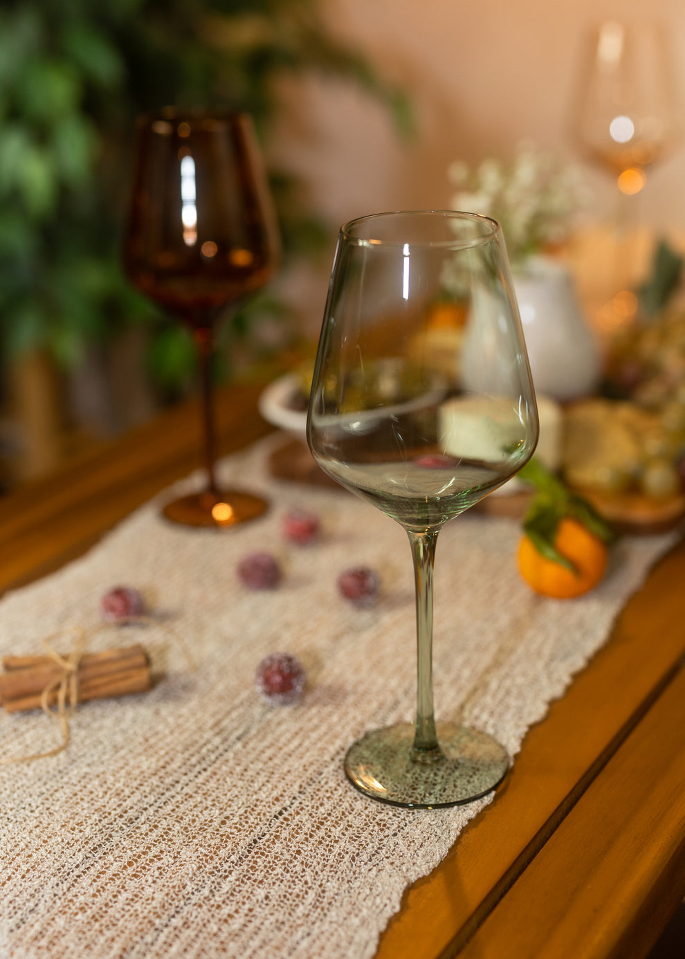 Set of 6 Light Blue Sea Color Wine Glasses Saludi Glassware